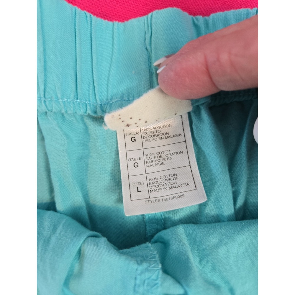 Disney Pajama Shorts Size Large Turquoise and Brown with Graphic Designs - Picture 6 of 7